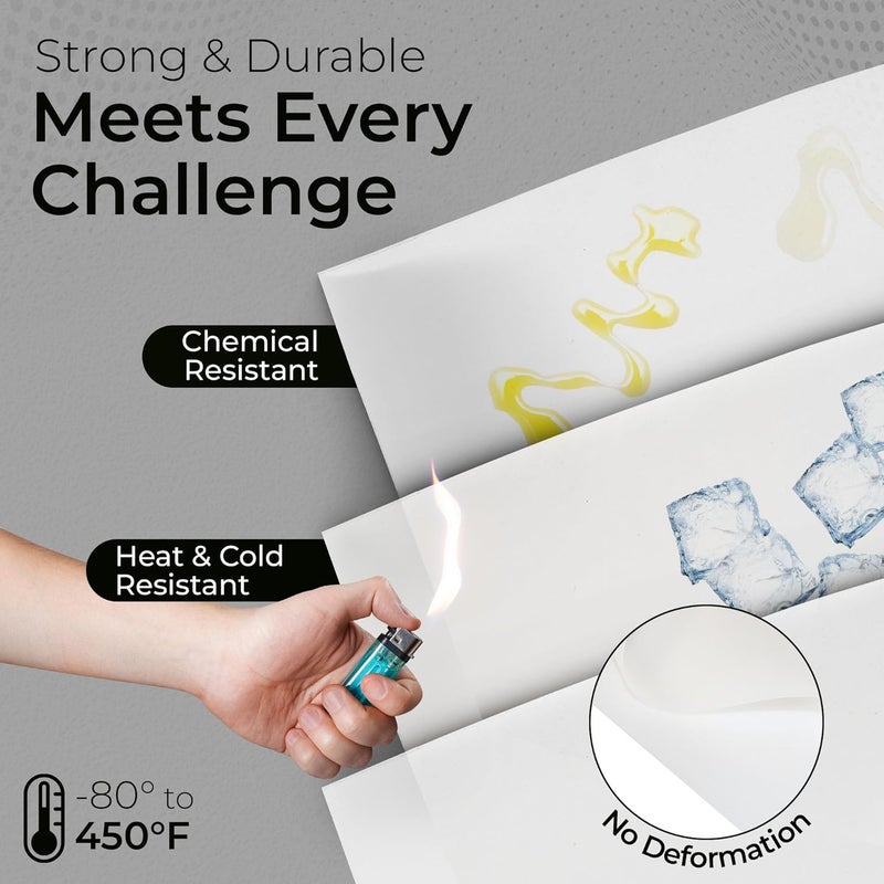 Exactly Rubber - Translucent Silicone Sheet, 50A Durometer Rubber Sheet, Semi Clear Silicone, Resistant -80 to 450°F, Food-Grade Silicone Placemat, 450% Elongation, Made in The USA, 1/32 x 3 x 9” - Image 3